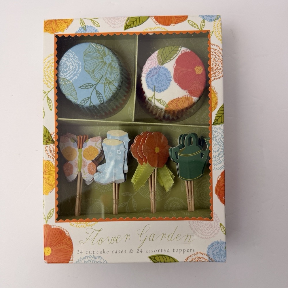 Meri Meri Meri Go Round Flower Garden Cupcake Kit Floral Party Decor NIP